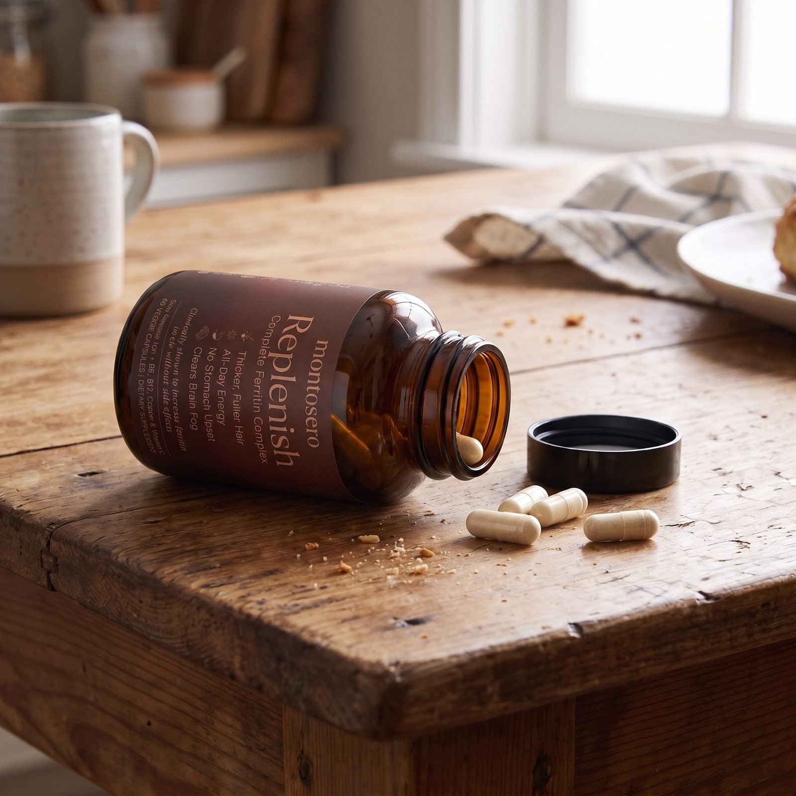 Montosero Replenish bottle with capsules